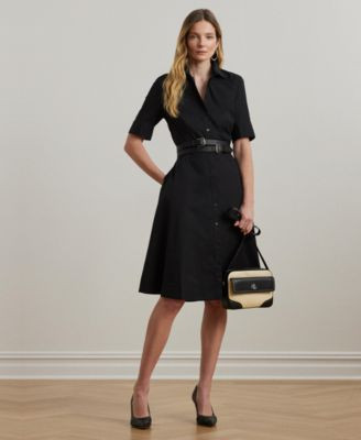 Lauren Ralph Lauren Cotton Shirtdress - Polo Black | Macy's