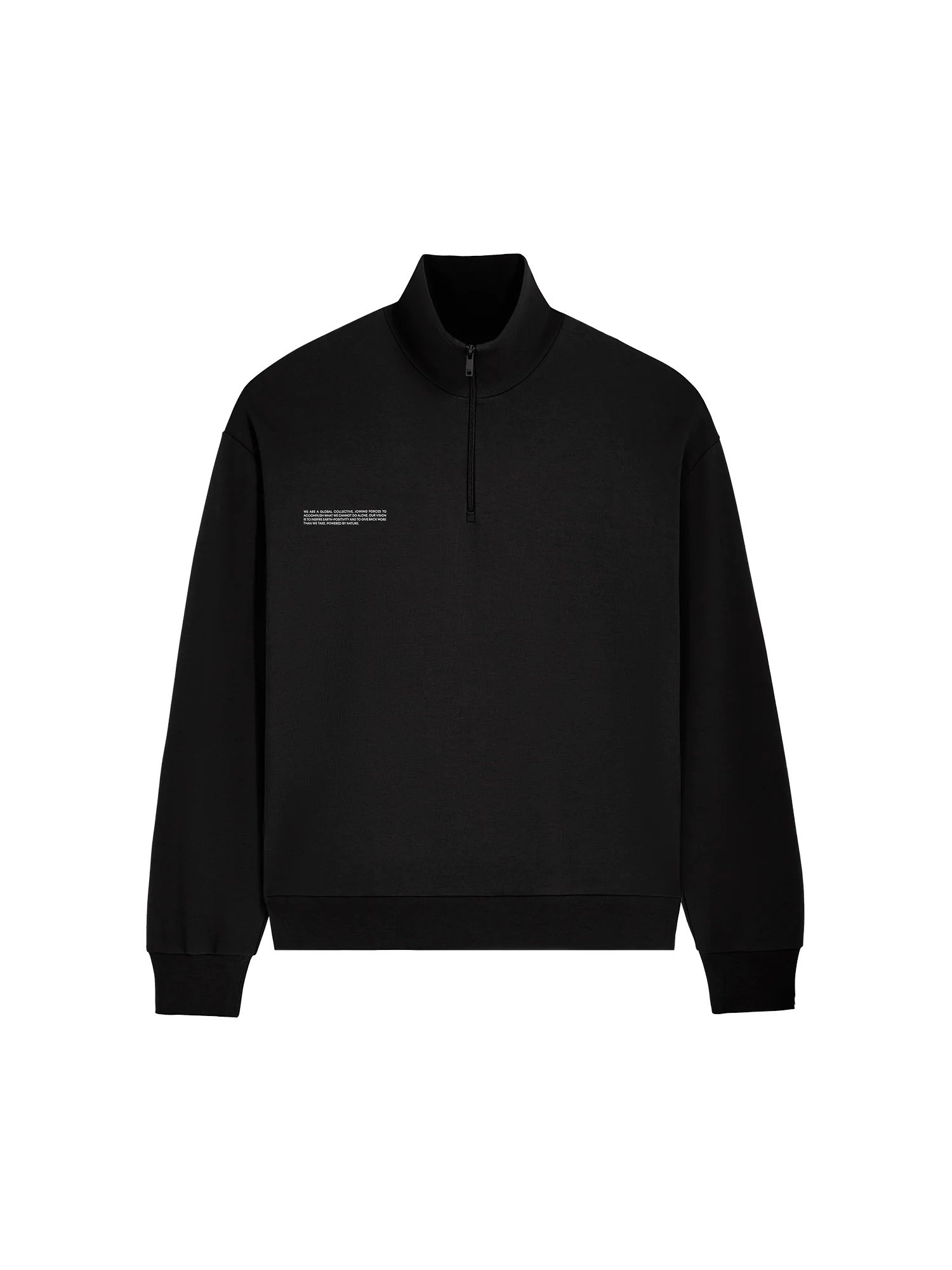Double Jersey Half Zip Sweatshirt - black | The Pangaia (EU, UK, AUS)