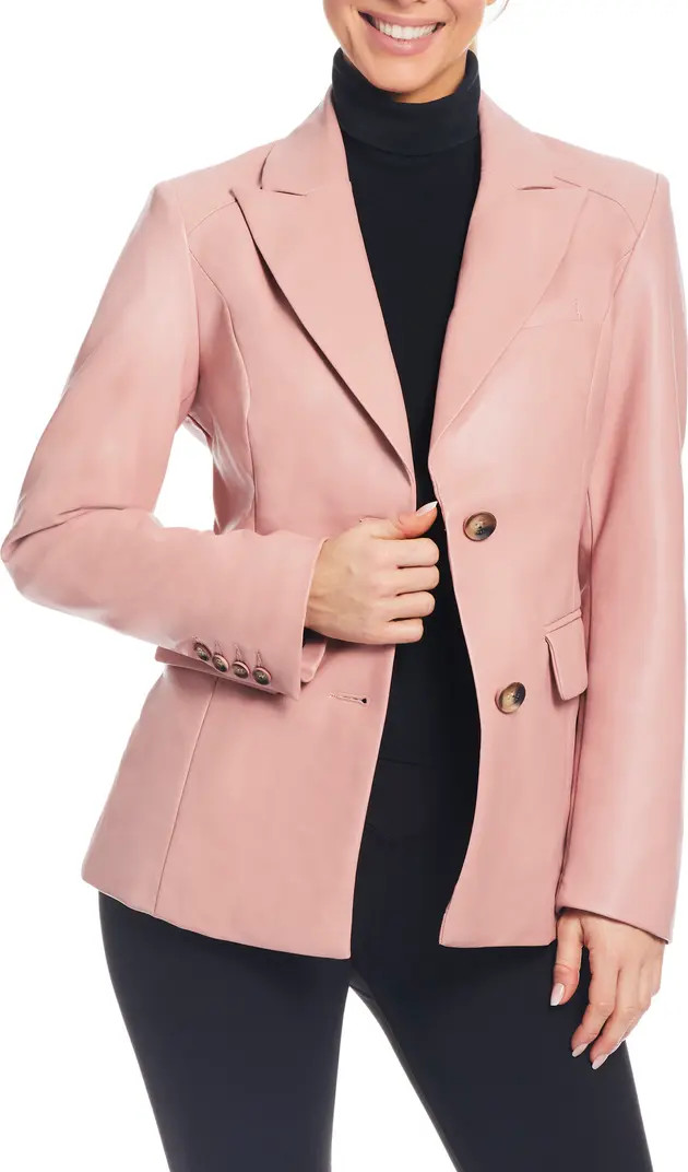 Corset Back Faux Leather Blazer | Nordstrom