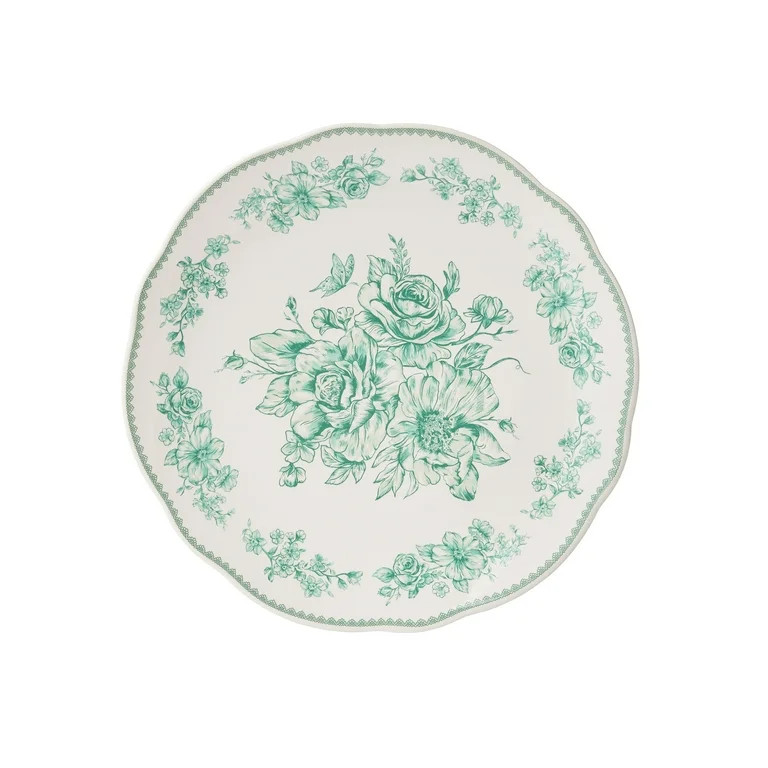 The Pioneer Woman Agatha Green 12-Piece Stoneware Dinnerware Set - Walmart.com | Walmart (US)