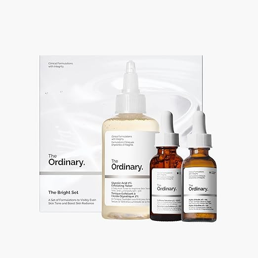 The Ordinary The Bright Set, 3-Step Regimen for Radiant, Even Skin Tone with Glycolic Acid 7% Exf... | Amazon (US)