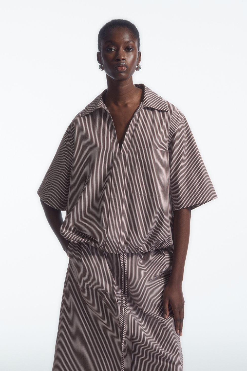 OPEN-COLLAR DRAWSTRING BLOUSE | COS UK