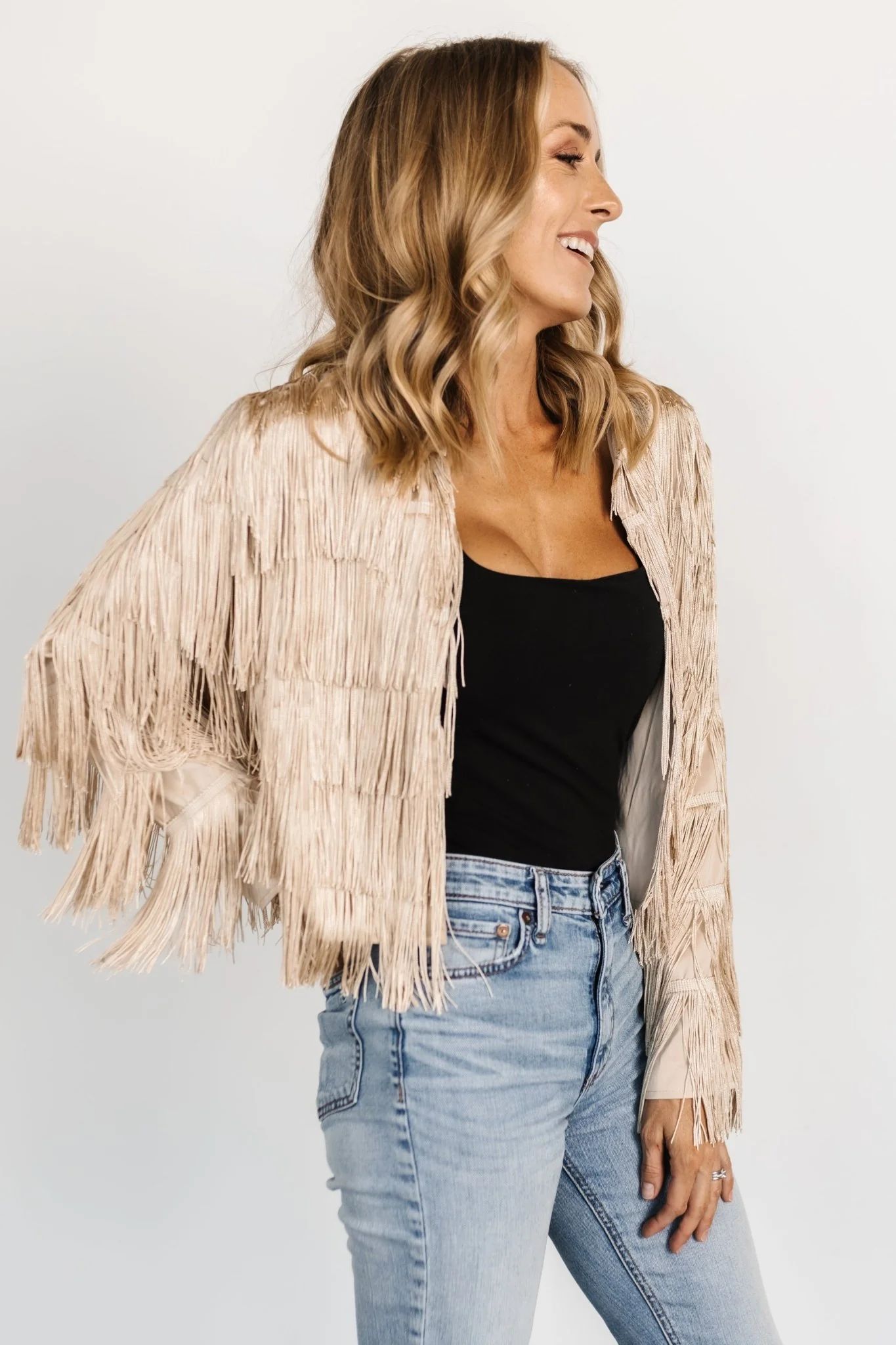 Sheridan Fringe Jacket | Champagne | Baltic Born