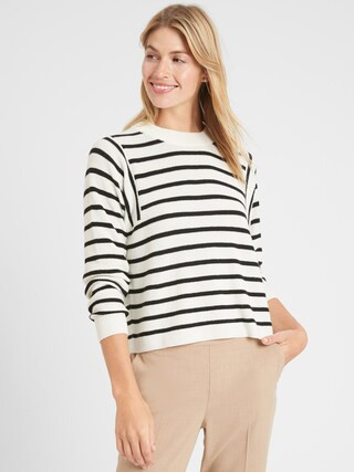 Striped Crew-Neck Sweater | Banana Republic Factory