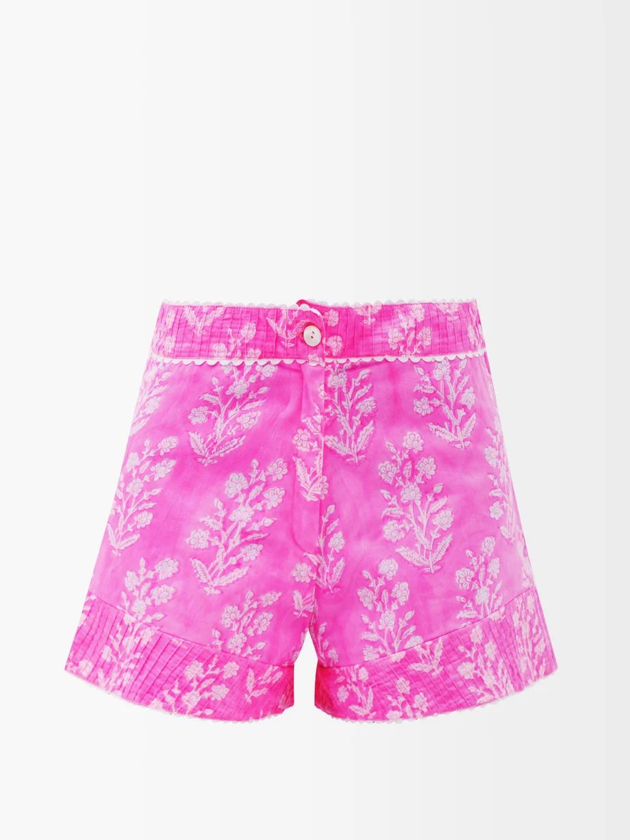 High-rise floral-print cotton-voile shorts | Juliet Dunn | Matches (US)