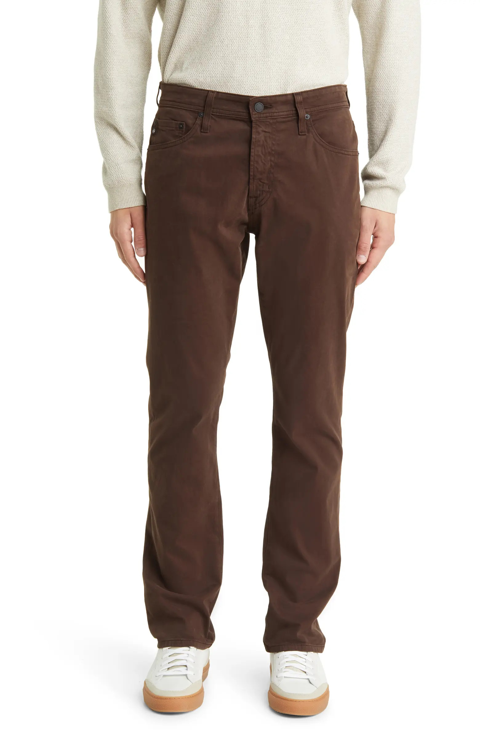 Everett Sueded Stretch Sateen Slim Straight Leg Pants | Nordstrom