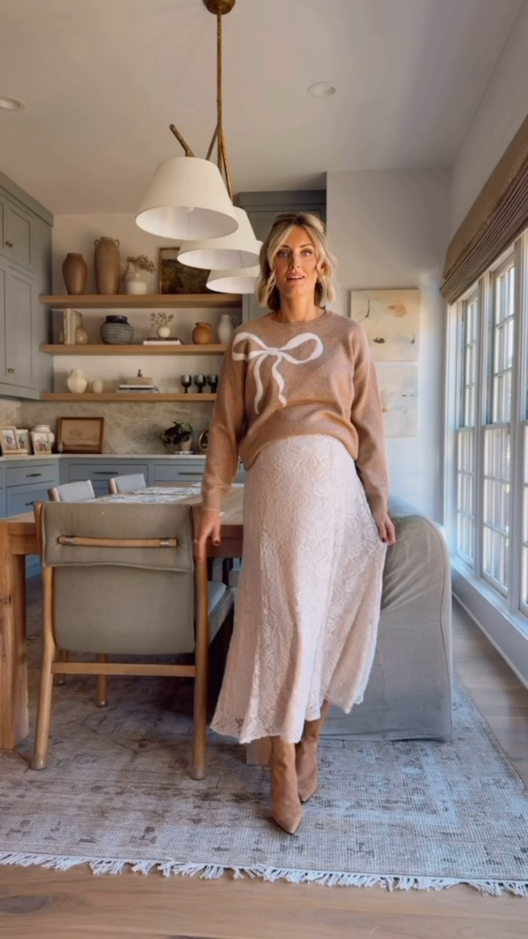 This bow sweater is perfect for the holidays! I am wearing a small in the sweater and a 2 in the lace maxi skirt! Perfect for any holiday event!

Loverly Grey, loft holiday outfit, loft finds 

#LTKSeasonal #LTKStyleTip #LTKHoliday