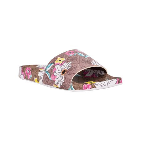 Guess Womens Savan 11 Floral Slides Pool Slides Brown 6 Medium (B M) | Walmart (US)