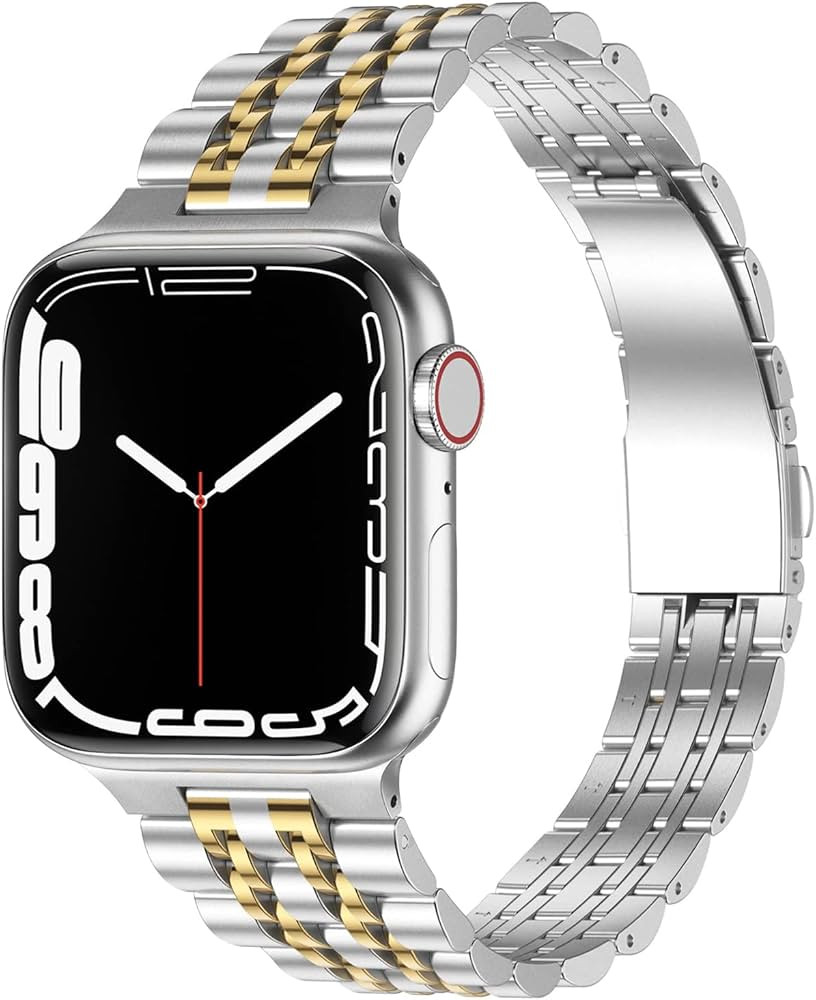 Replacement Stainless Steel Metal Apple Watch Band for 38mm-49mm iWatch Series 8/7/6/5/4/3/2/1, S... | Amazon (US)