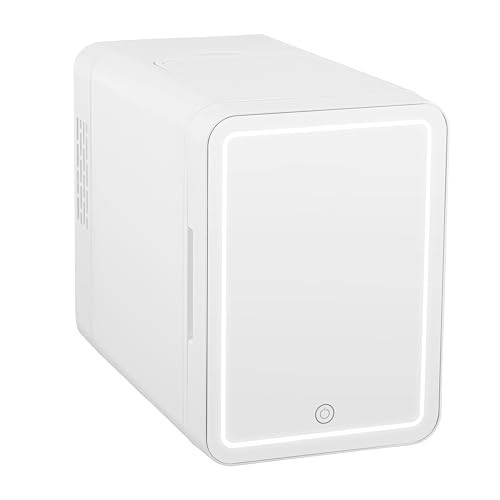 Iceblue 6L Mini Fridge with Mirror, Compact Small Fridge for Bedroom, Car, Office & Dorm, Mini skincare fridge with Dimmable LED Light Mirror for Beauty Essentials & Beverages (White) | Amazon (US)