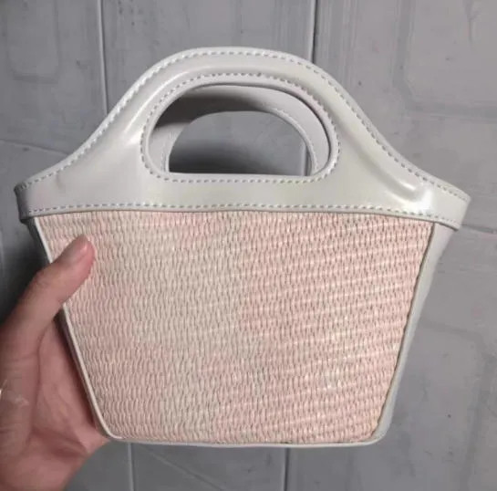 Shoulder Bags Embroidered Woven Straw Bag Niche Vegetable Basket Bucket Tote Single Crossbody Han... | DHGate