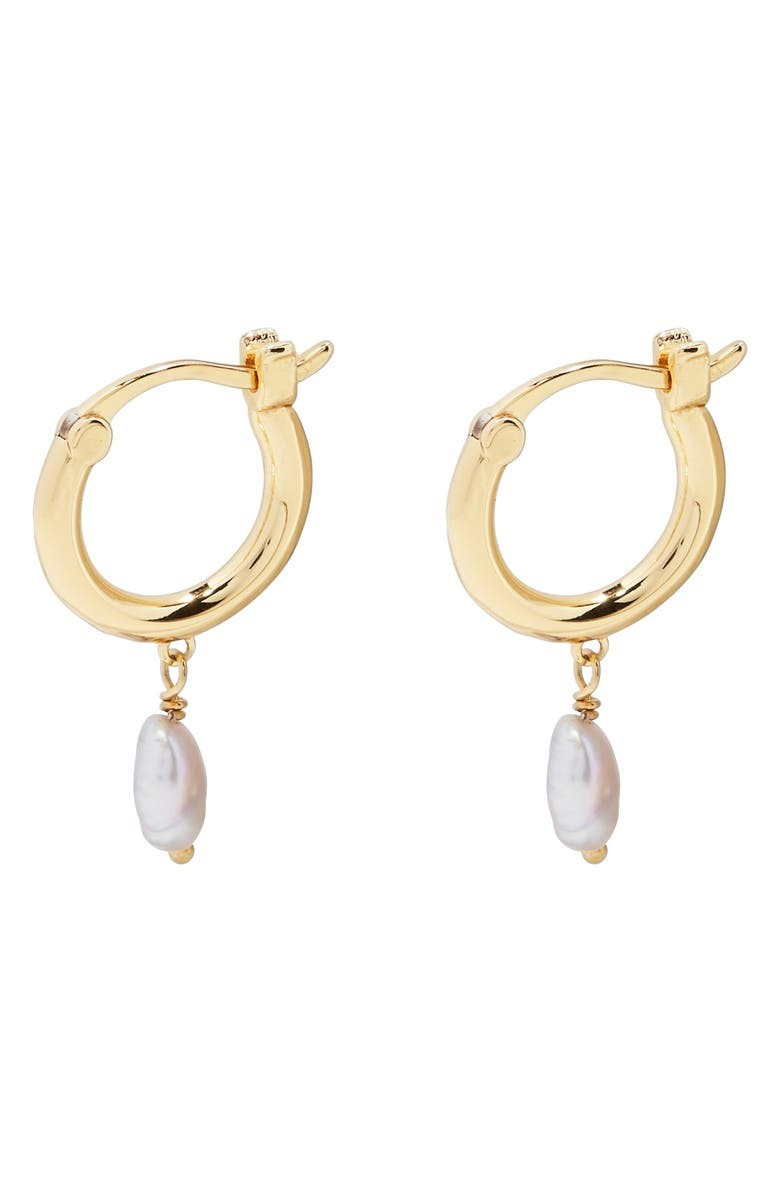 gorjana Perla Cultured Pearl Huggie Hoop Earrings | Nordstrom | Nordstrom