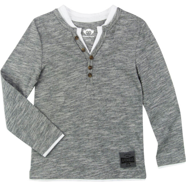 Camden Long Sleeve, Grayscale Stripe | Maisonette