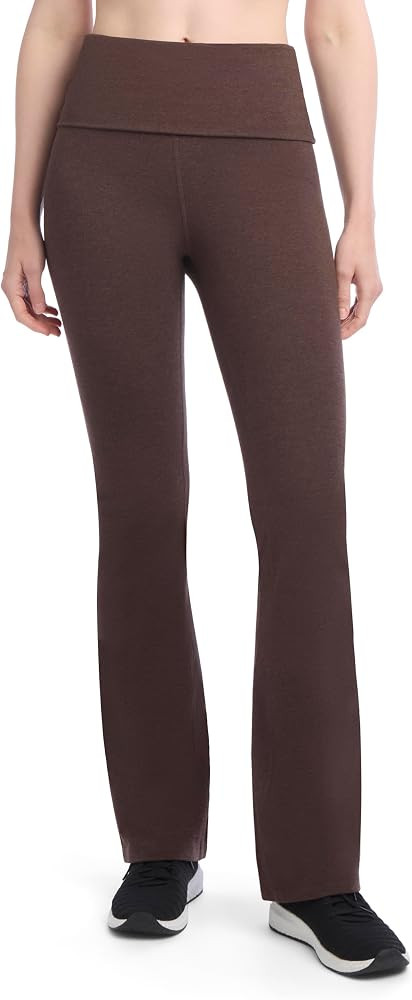 Jockey Women's Soft Stretch Cotton Fold Over Waist Flare Leg Yoga Pants | Amazon (US)