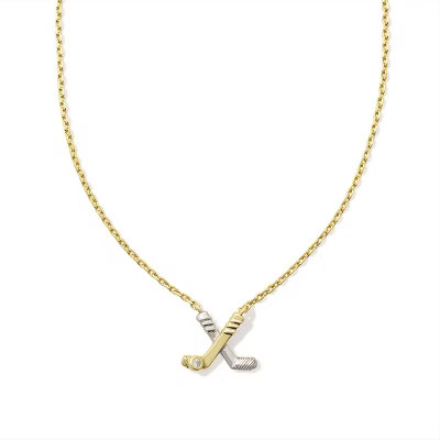 Kendra Scott Hockey Stick Pendant Necklace - Gold/Silver Mix: Rhodium & 14K Gold Over Brass, 19" ... | Target