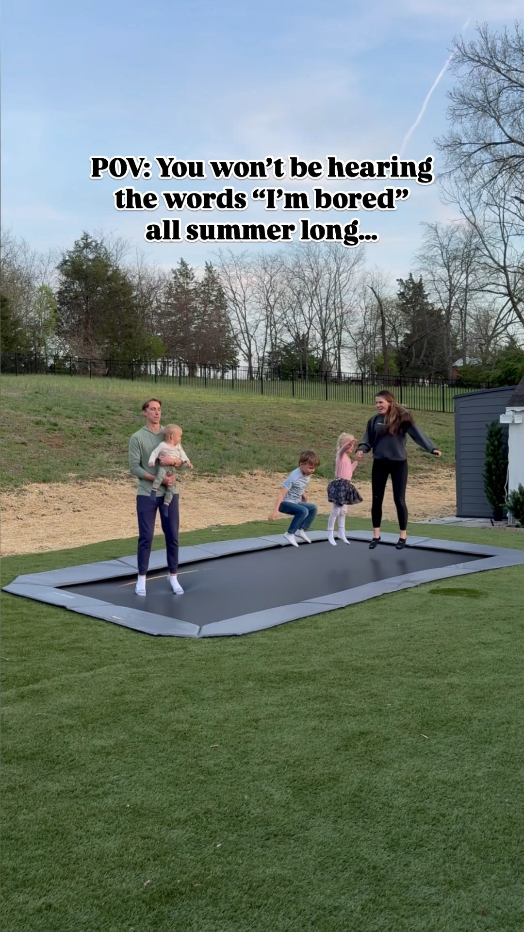 Installing this in ground trampoline from Trampolines.com may have been one of our best decisions yet! Especially considering our above ground one didn’t last four months with all these Tennessee tornadoes! 

We have the Avyna Pro-Line 10x17 and it’s perfect for our family of five!

Here’s what I love about it:

• Safety! The reduced risk of falls and injuries gives me a little more peace of mind.

• As I mentioned, our Tennessee weather can get a little crazy! I love that I don’t have to worry about our trampoline blowing away!

• Our kids have been jumping on it nonstop! The can access it easily and love shooting hoops with the added basketball goal!

• The LED lights are amazing and give us even more time to jump at night!

• As someone who cares about aesthetic, I love how low profile it is. It doesn't interupt our backyard view at all!

Huge thank you to Trampolines.com for this inground trampoline kit and to Joe at Tennessee Trampolines for the amazing installation job!

#LTKHome #LTKKids #LTKFamily