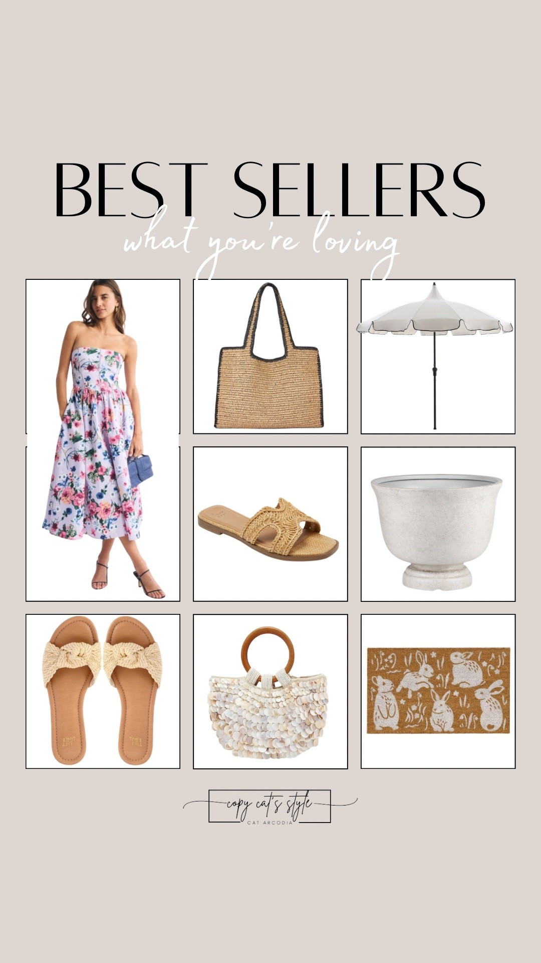 Best sellers of the week. Target bags, sandaks, Easter. Walmart patio, bags, sandals. Abercrombie dresses. 