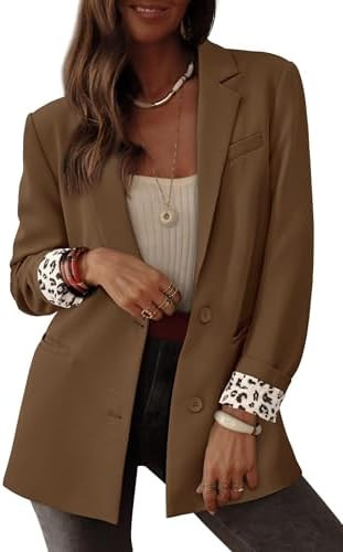 PRETTYGARDEN Blazers for Women 2025 Fall Work Office Suit Jackets Dressy Open Front Leopard Blaze... | Amazon (US)