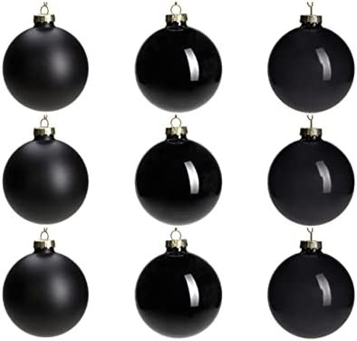 DN DECONATION Black Glass Christmas Ball Ornaments, 3.15” Hanging Christmas Baubles for Xmas Tr... | Amazon (US)