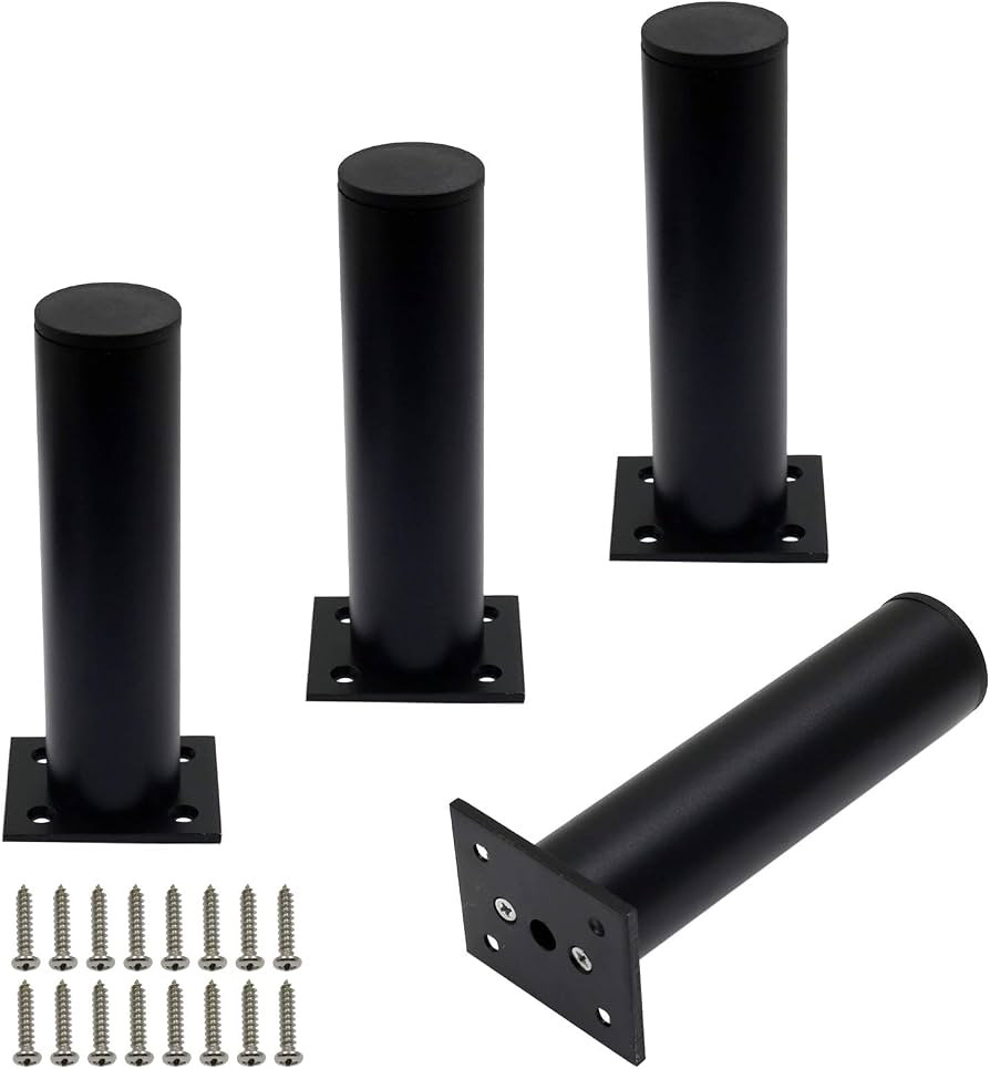 Kyuionty 4 Pack Adjustable Furniture Legs Round 1.5" Dia Thickened Aluminum Alloy Sofa Shelves Ta... | Amazon (US)