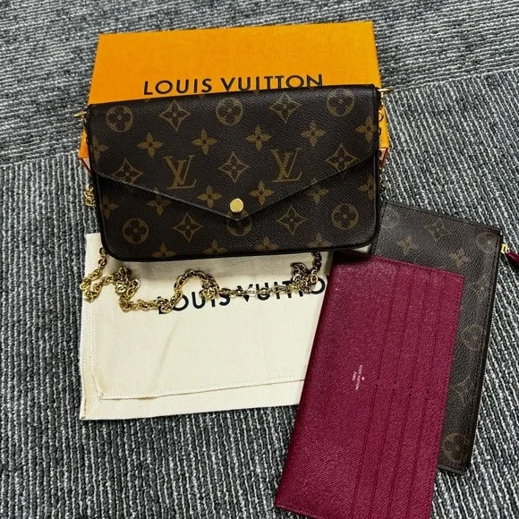 Louis Vuitton Felicie Pochette monogram canvas envelope | eBay US
