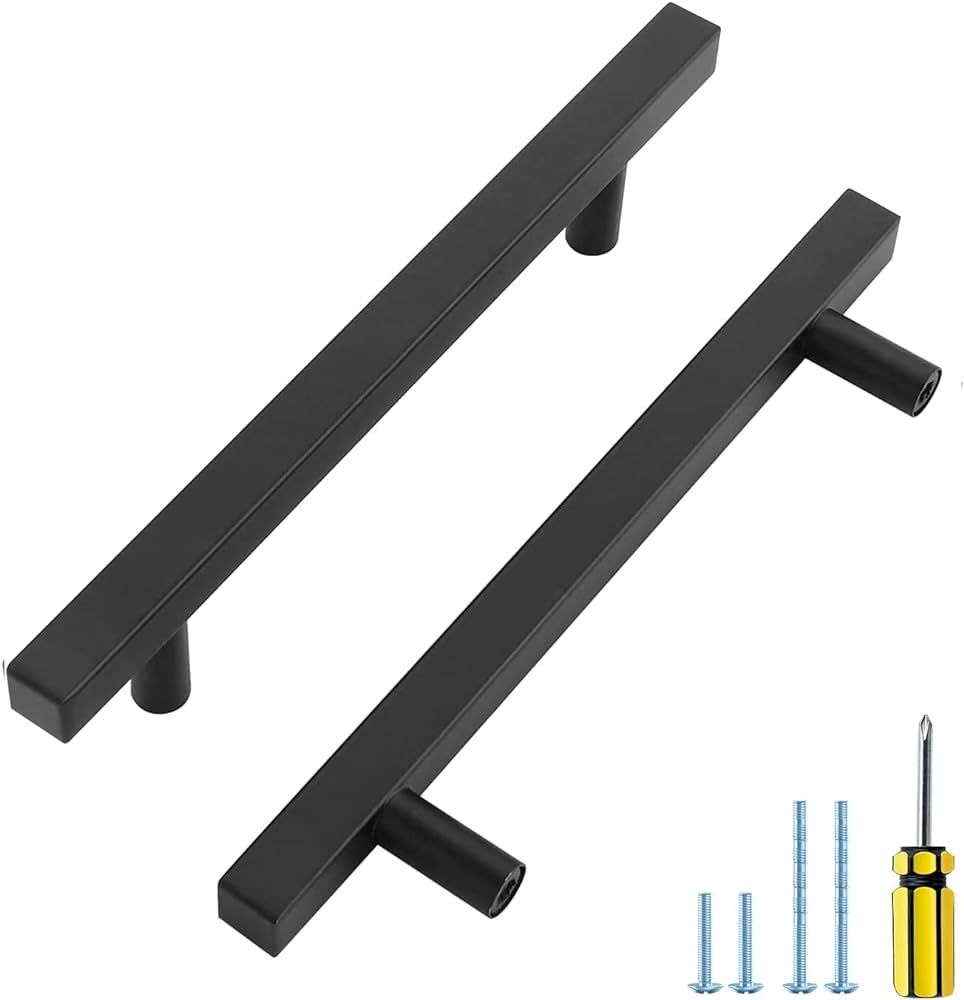 Ravinte Black Cabinet Handles 5 Pack 5 inch Matte Black Square Cabinet Pulls Black Kitchen Hardwa... | Amazon (US)