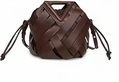 Woven Bucket Crossbody Bags for Women, Top-handle Retro Leather Adjustable Hobo Purse with Zipper... | Amazon (US)