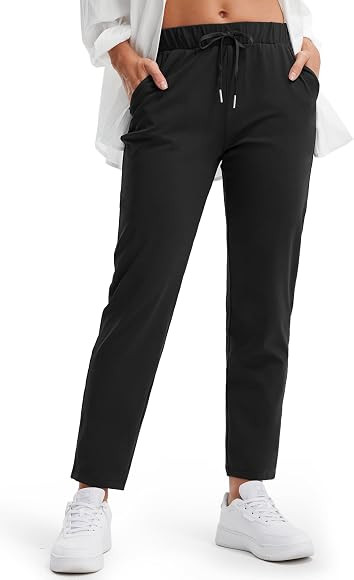 Libin Women's Joggers Pants 4-Way Stretch Golf Pants 7/8 Ankle Casual Dress Sweatpants Pockets fo... | Amazon (CA)