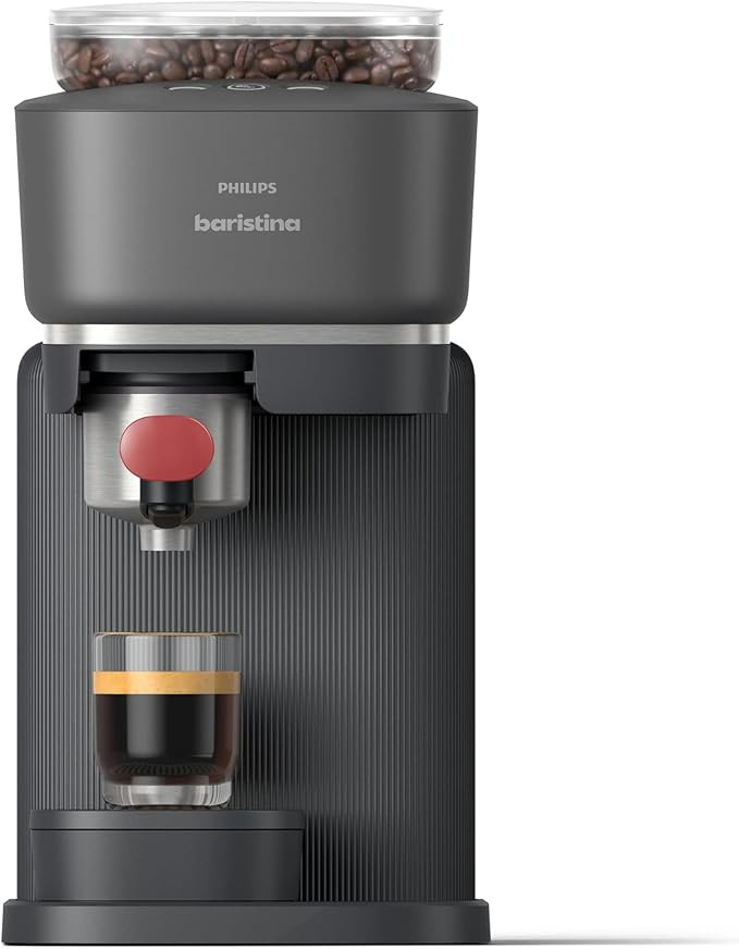 PHILIPS Baristina Espresso Machine, Grind, Tamp & Brew Coffee Beans in One Swipe, Compact, 16 Bar... | Amazon (US)