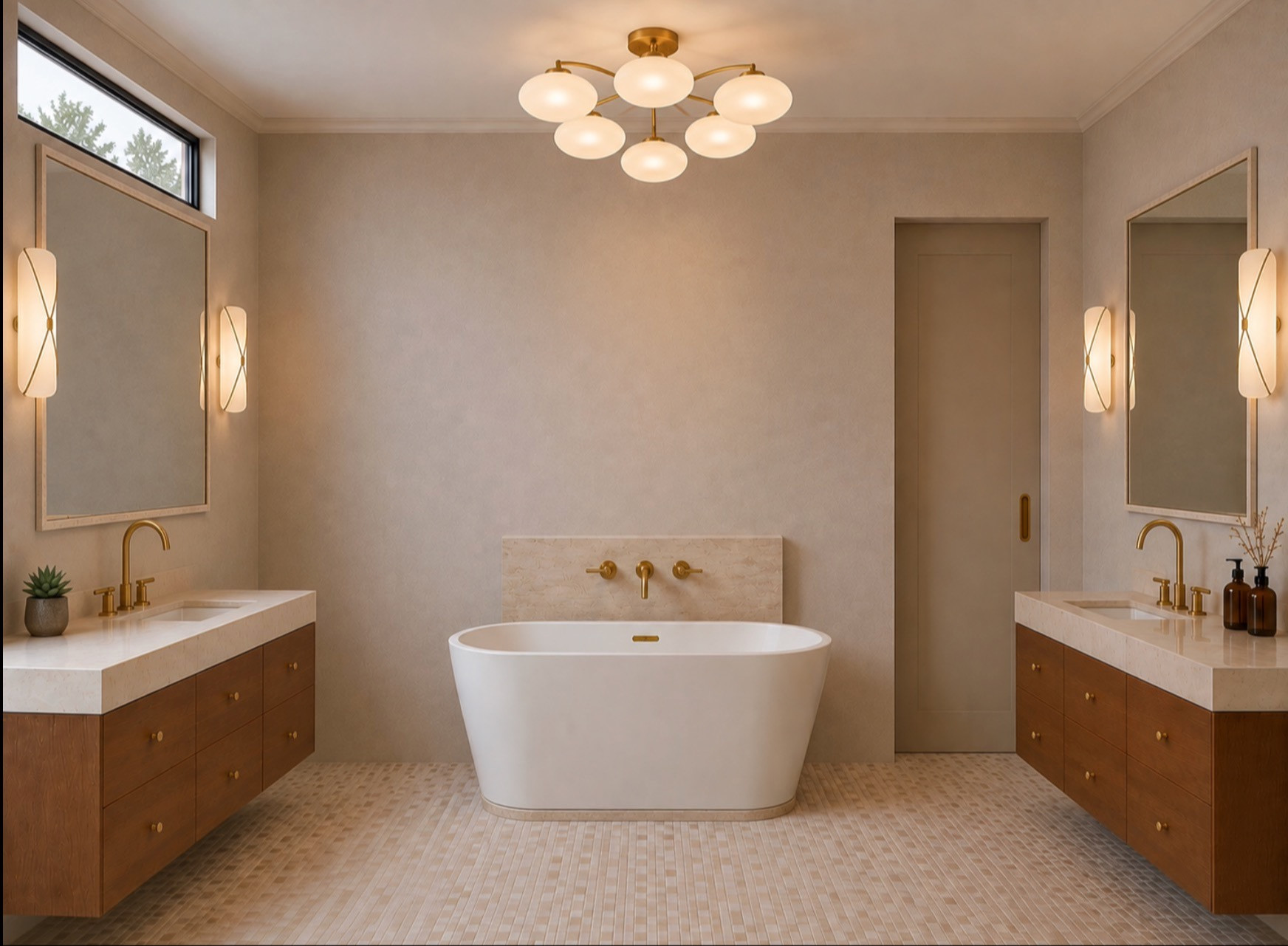 Soaking Bathtub Bathroom Design His and Hers vanities

#LTKselfcare #LTKHome #LTKBeauty