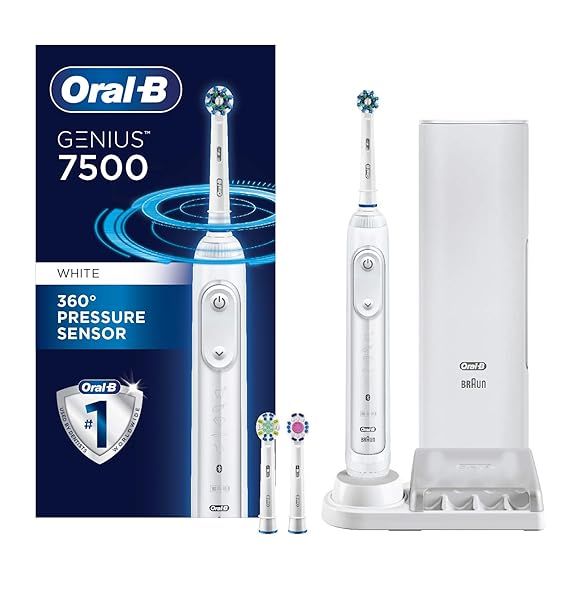 Oral-B 7500 Electric Toothbrush with Replacement Brush Heads and Travel Case, White | Amazon (US)