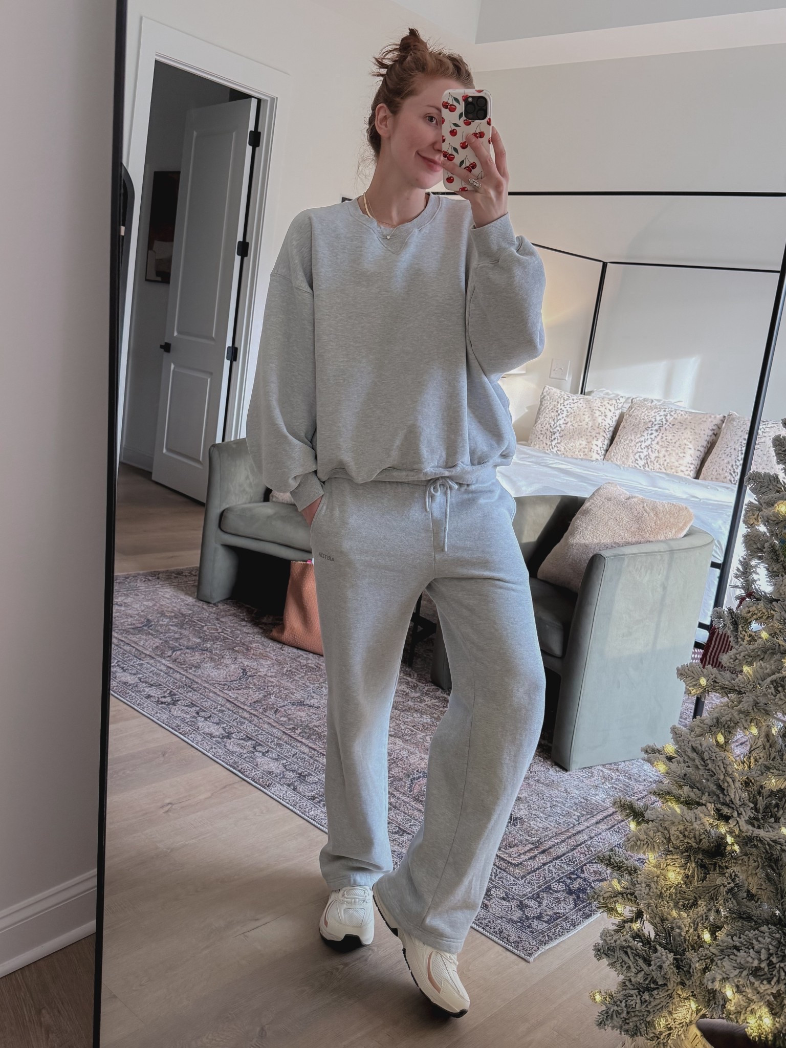 This aritzia set is my FAVORITE lately! Wearing a small in the pants and medium in the sweatshirt. Walmart sneakers fit TTS! 

#LTKSeasonal #LTKootd #LTKmomlife
