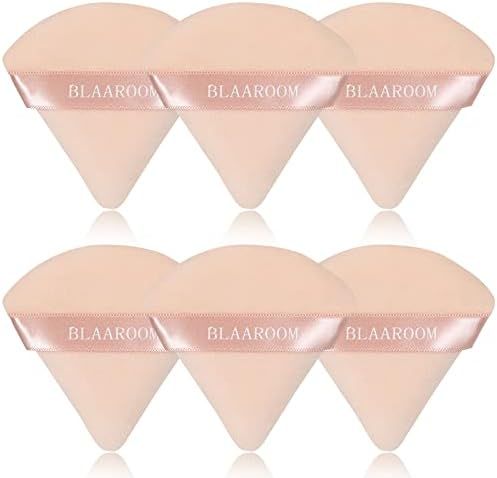 BLAAROOM 6 Pieces Powder Puff Face Makeup Velour Soft Triangle Powder Puffs for Loose Powder Mine... | Amazon (US)