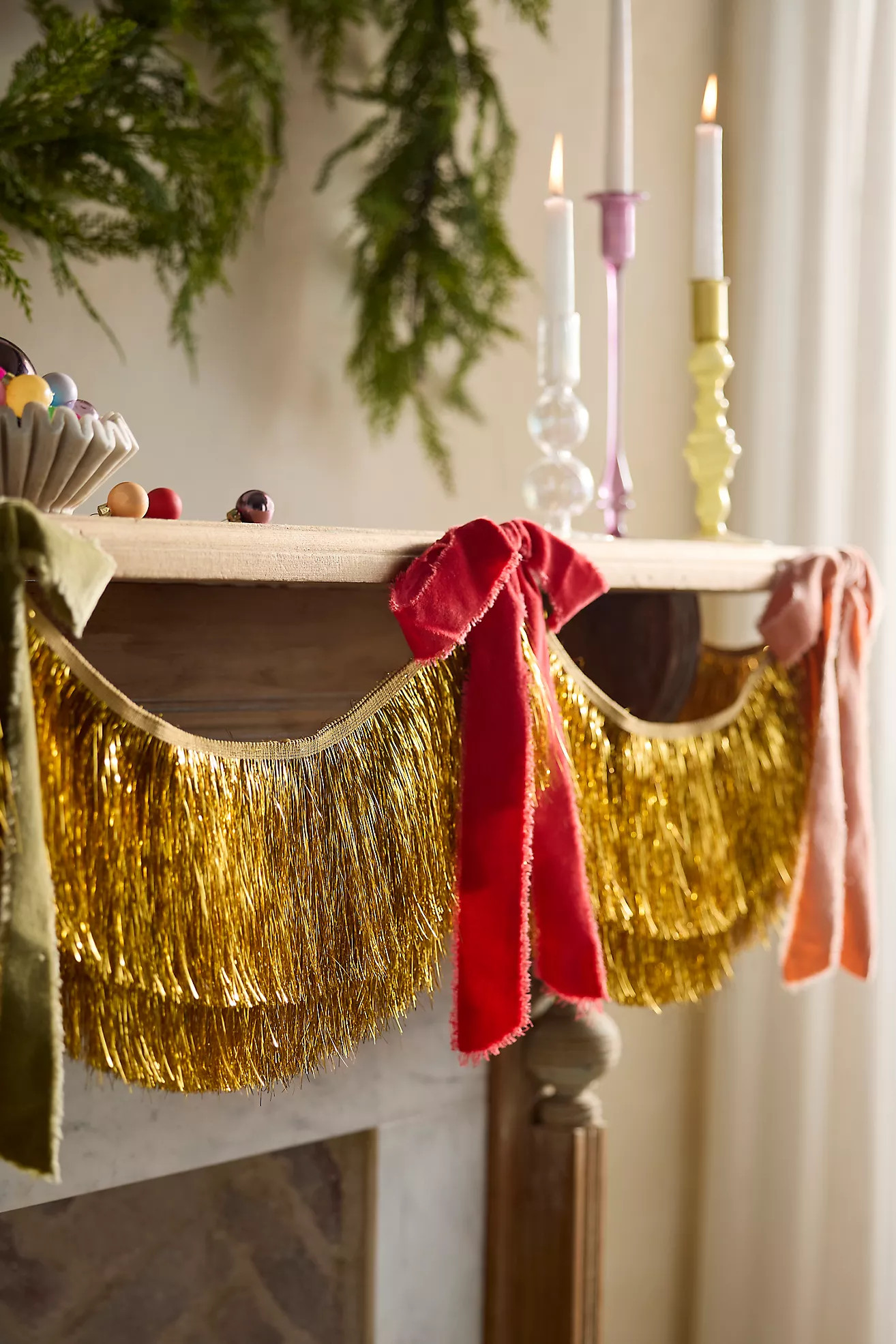 Golden Tinsel Garland, 9.8’ | Terrain