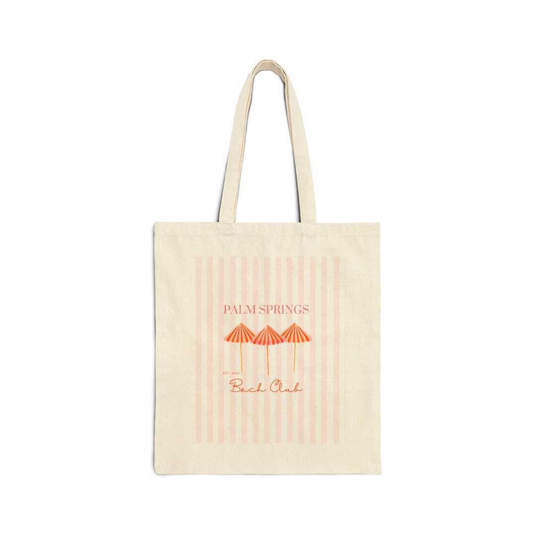 Custom Available Palm Springs Bach Gift Tote Bag Pink & Orange Cotton Canvas Tote Bag - Etsy | Etsy (US)