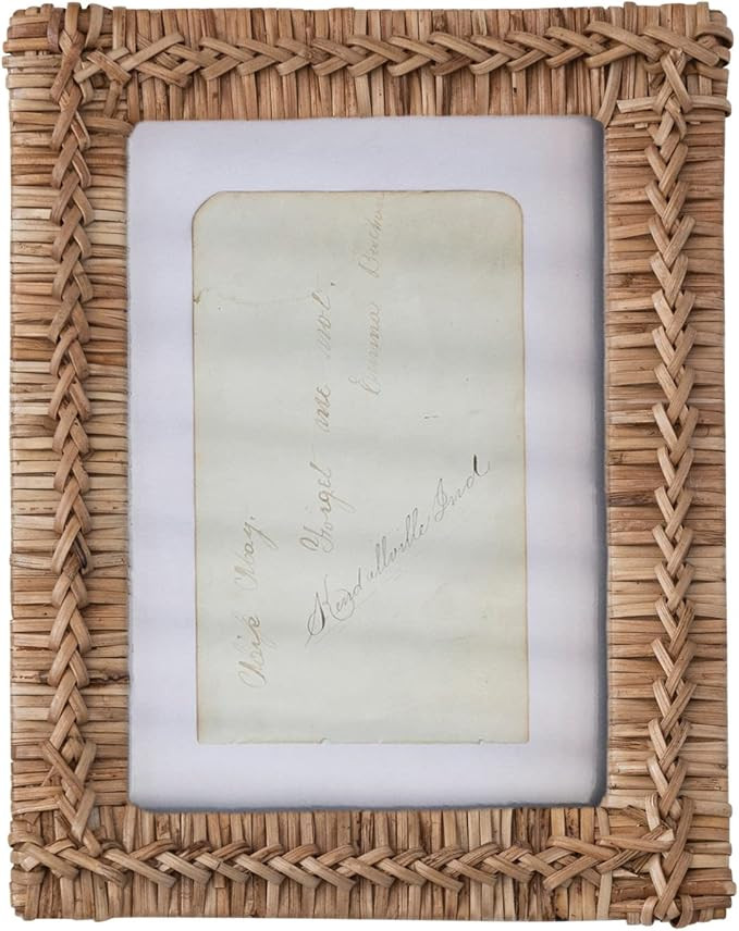 Creative Co-Op Boho Handwoven Rattan, Natural Photo Frame | Amazon (US)