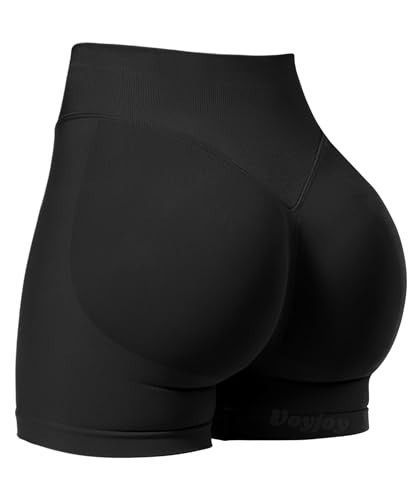 VOYJOY Women Workout Impact Shorts 2.5"/ 3.6"/ 4.5"/ 6" Scrunch Butt Lifting Gym Seamless Booty Biker Shorts Black | Amazon (US)