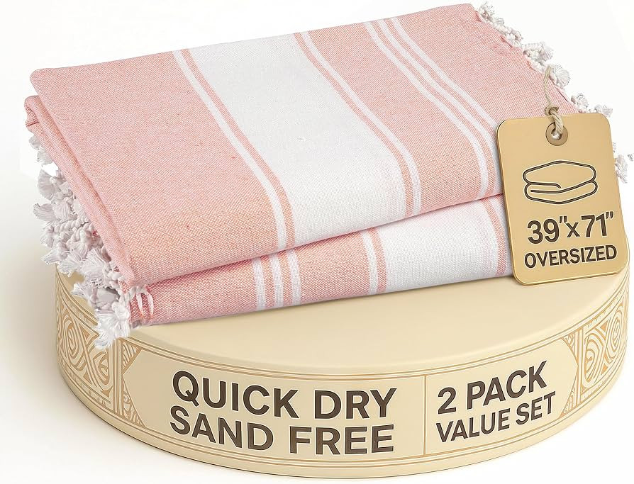 LANE LINEN Large Pool Towels, XL Beach Towel 2 Pack, Pre-Washed, No Shrink, Quick Dry Oversized B... | Amazon (US)