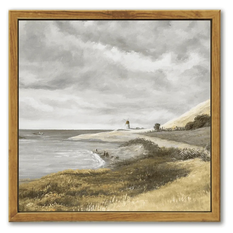 Vintage Framed Landscape Canvas Wall Art 10"x10" Natural Framed Cow Farm Classic Wall Prints Mode... | Walmart (US)