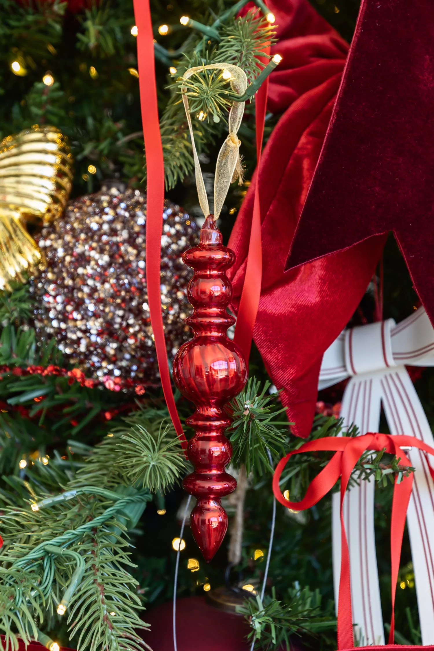 Glass Finial Ornament - Dark Red | THELIFESTYLEDCO