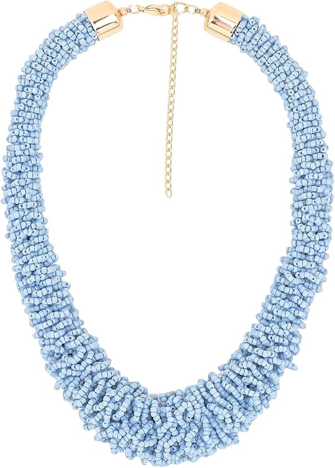 RF Rizir Fashion Long Handmade Boho Necklaces for Women - Statement Necklace - Seed Bead Necklace... | Amazon (US)