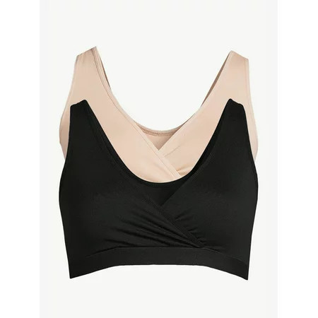 Joyspun Women s Maternity Wrap Front Nursing Bra 2-Pack Sizes S to 3X | Walmart (US)