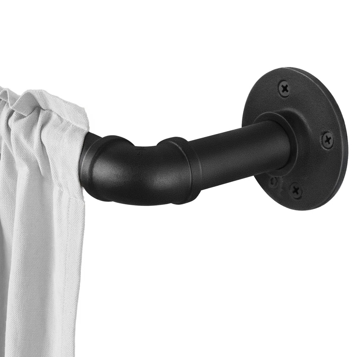 Upper Vobster 1 Inch Adjustable Industrial Pipe Curtain Rod Indoor/Outdoor Ceiling or Wall Mount | Wayfair North America