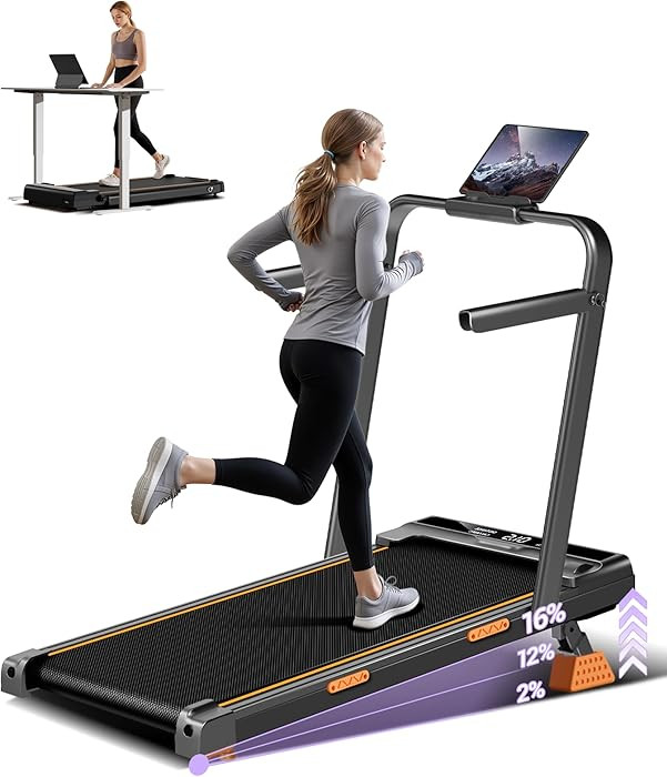 16% Incline Walking Pad Treadmills for Home Small, 4-in-1 Under Desk Treadmill with Handles, Fold... | Amazon (US)