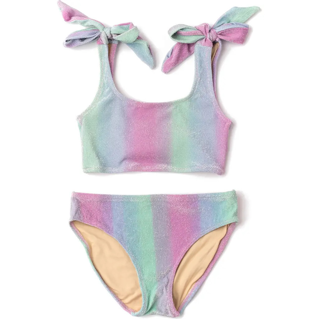 Shade Critters Kids' Ombré Shimmer Two-Piece Swimsuit in Multi at Nordstrom Rack, Size 7 | Nordstrom Rack
