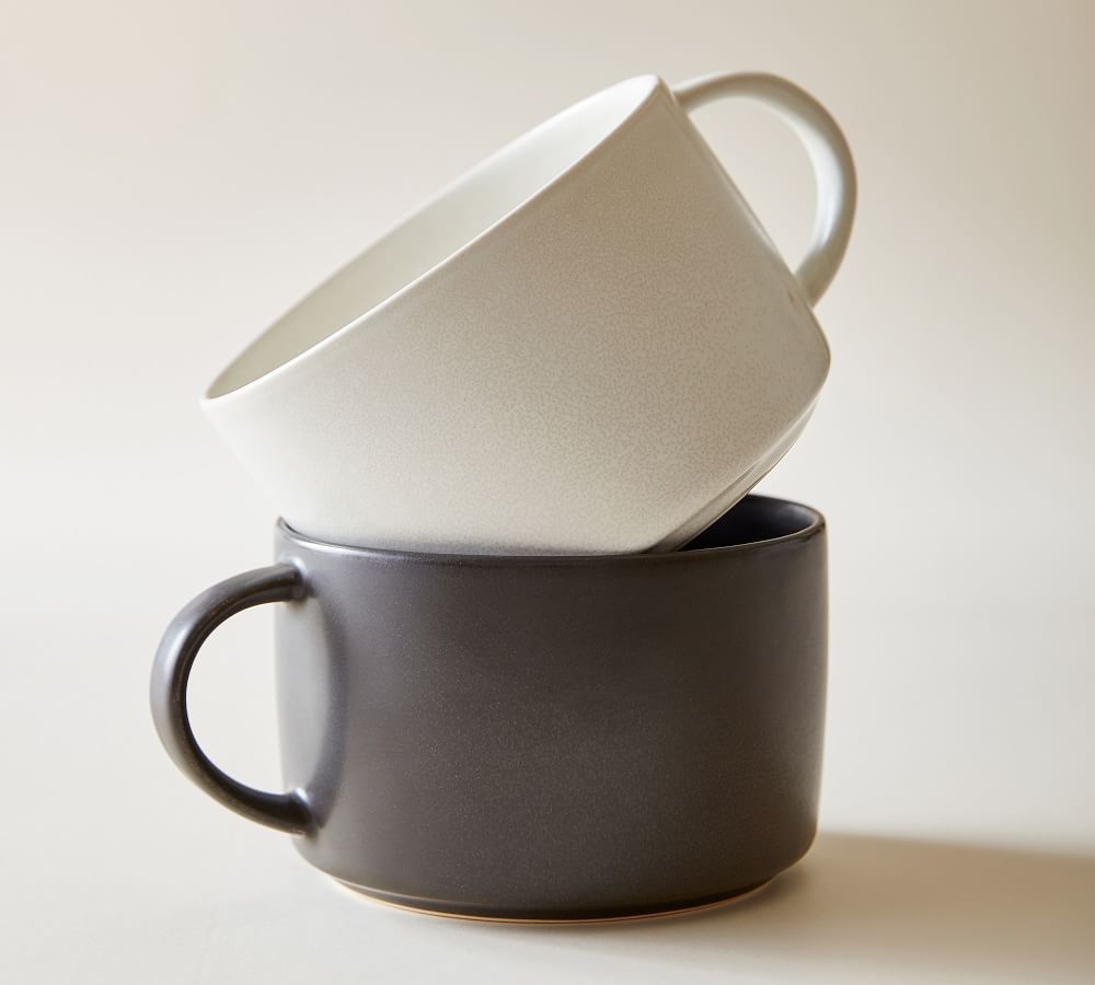 Mason Stoneware Oversized Latte Mugs | Pottery Barn (US)
