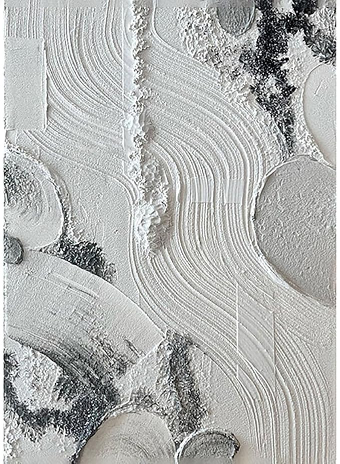 Paintings 3D Oil Painting Black and White Gradient Art Hand-Painted Texture Oil Painting Modern A... | Amazon (US)