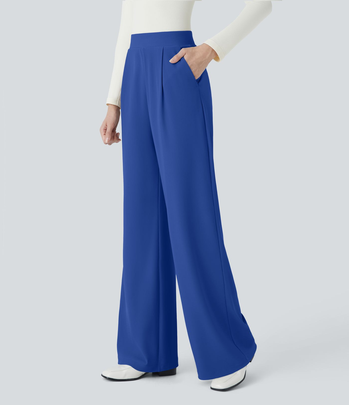 Women\u2019s Halara Flex\u2122 High Waisted Body Sculpt Waist-Slimming Pocket Wide Leg Micro Waff... | HALARA
