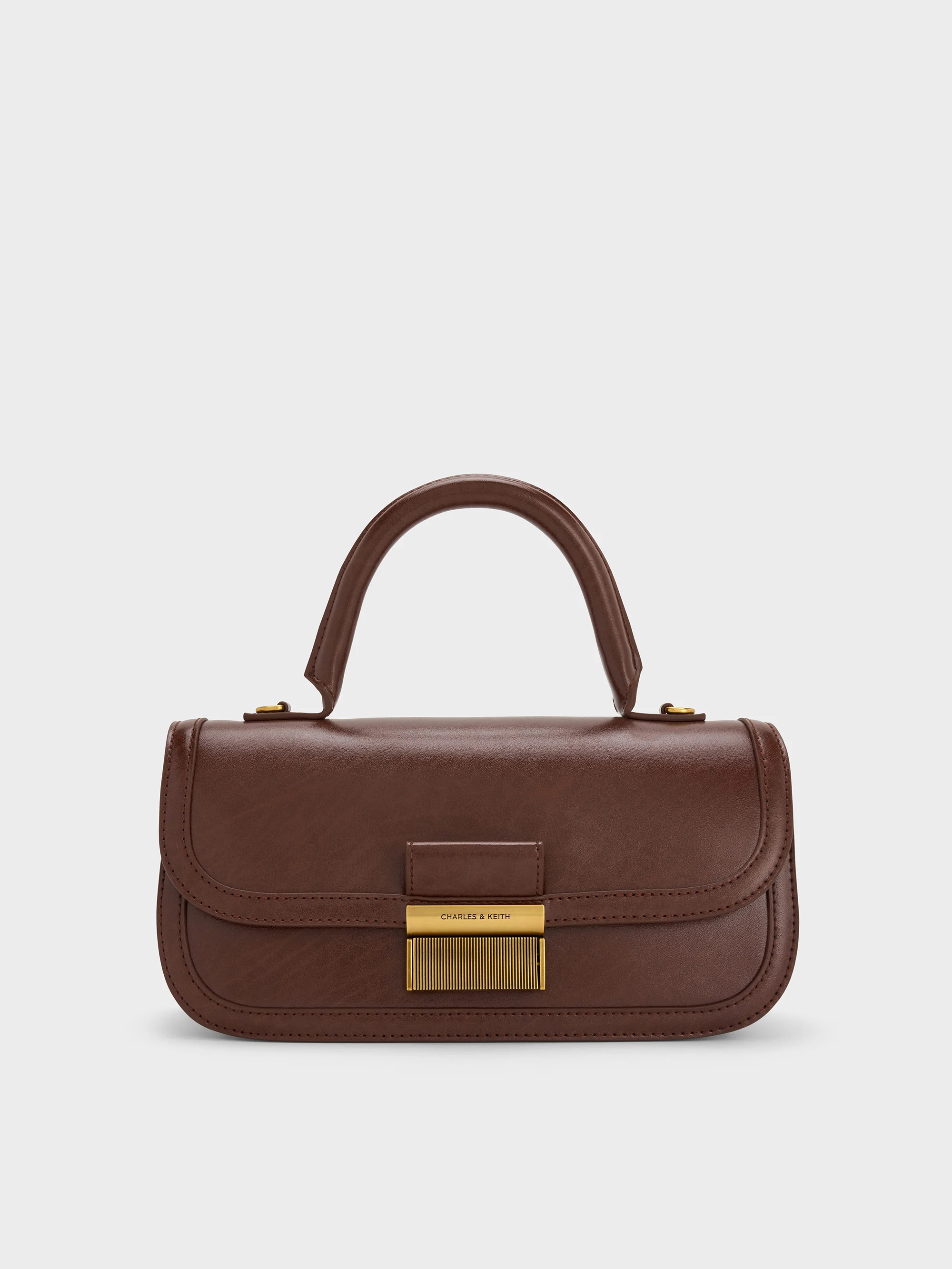Charlot Elongated Top Handle Bag
    
         - Dark Brown | Charles & Keith UK