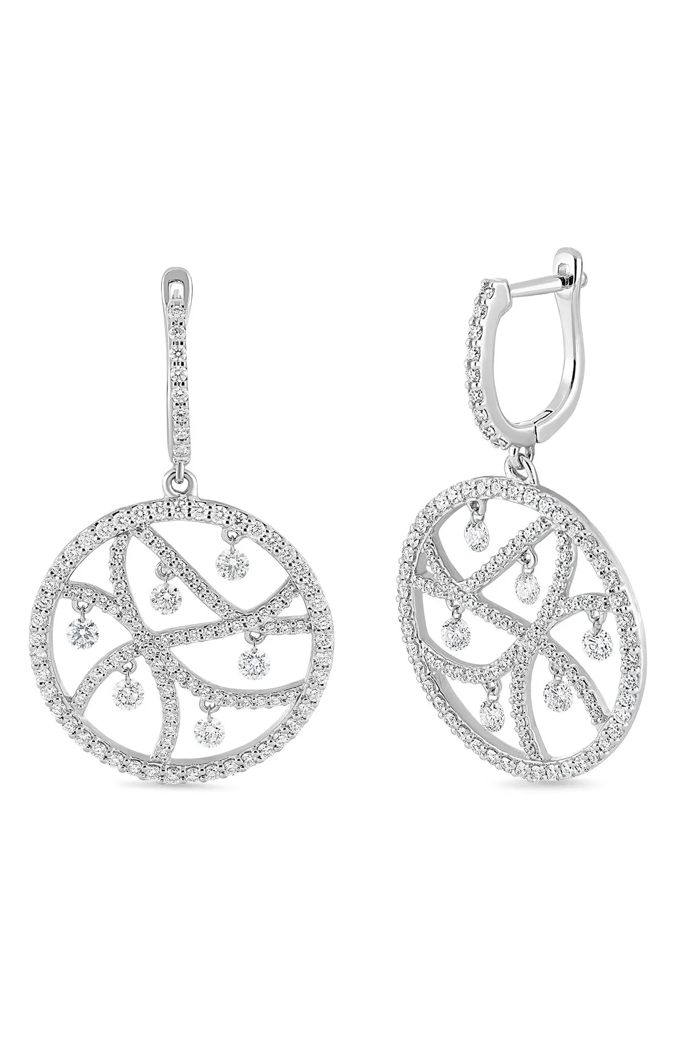 18K Gold Liora Natural Dancing Diamond Circle Drop Earrings (Online Trunk Show) (Women) | Nordstr... | Nordstrom